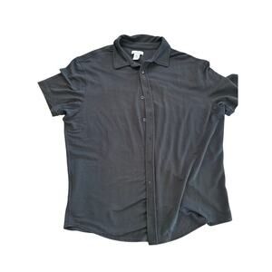Daniel Hechter Black Short Sleeves Button Down Shirt Size XL